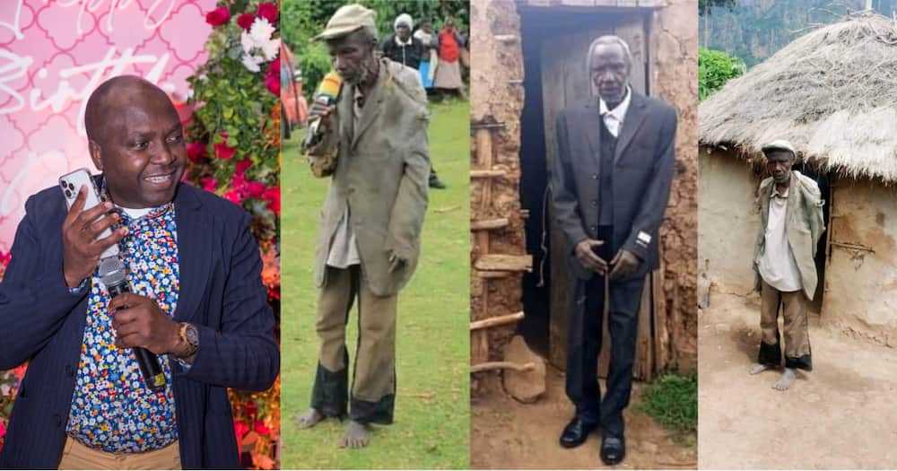 John Kiplagat was pictured at a political rally in torn clothes and without shoes.