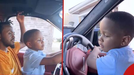Bahati's Son Majesty Joins Dad on Wheel, Shows Off Impressive Driving Skills: "Turn Car"
