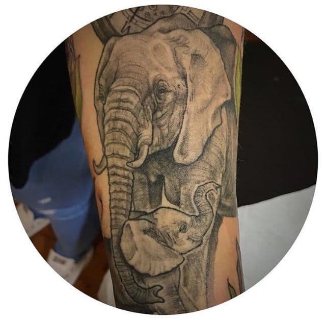 Baby and Mama Elephant Matching Tattoos  Mother Son Tattoos  Mother  Tattoos  MomCanvas