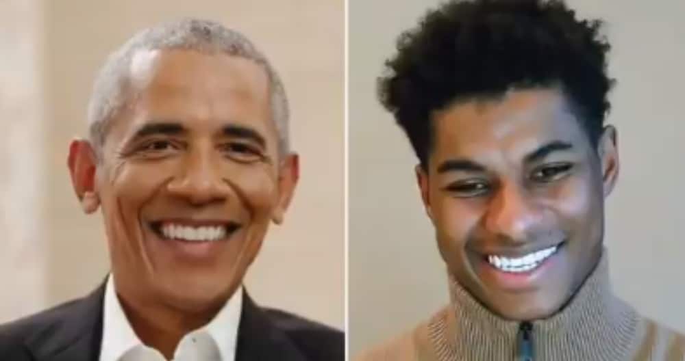 Marcus Rashford Star Struck after Engaging with Barrack Obama in Powerful Video Call