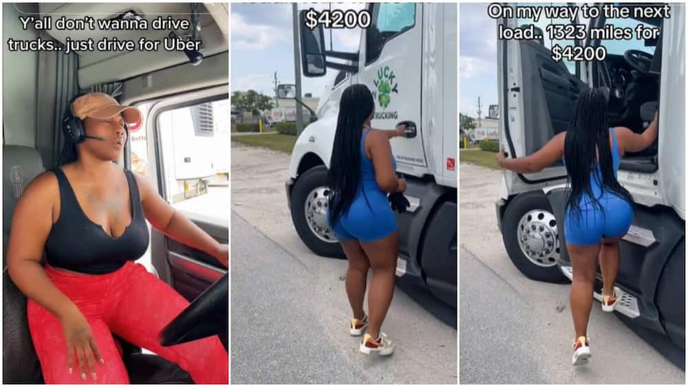 Female truck driver/Lady earning cool dollars.