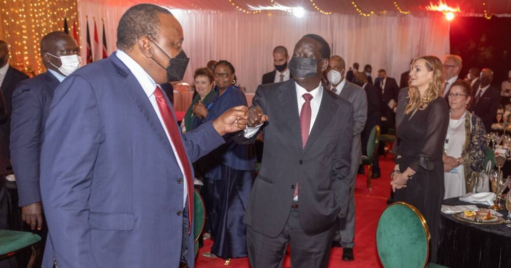 President Uhuru Kenyatta (r) and ODM leader Raila Odinga. Photo: State House Kenya.