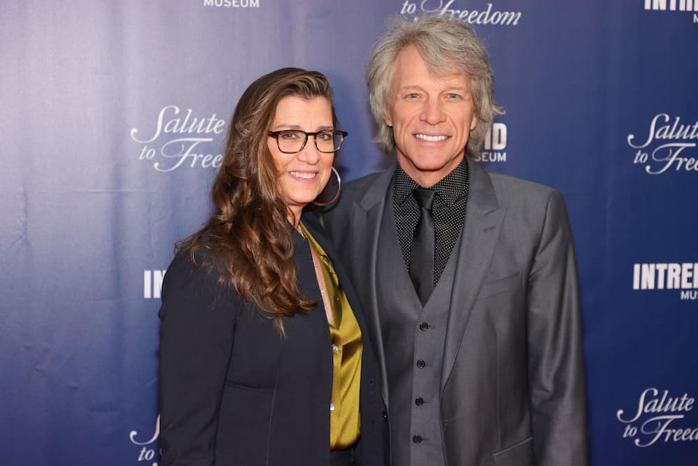 Dorothea Hurley and Recipient of the Intrepid Lifetime Achievement Award Jon Bon Jovi attend as Intrepid Museum hosts Annual Salute To Freedom Gala