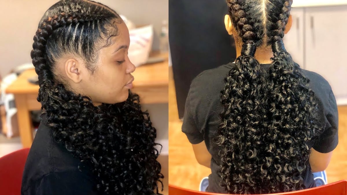 you know i had to double it💕👧🏾 #fyp #foryou #naturalhairtut #natura... |  Double Braided Ponytail Tutorial | TikTok