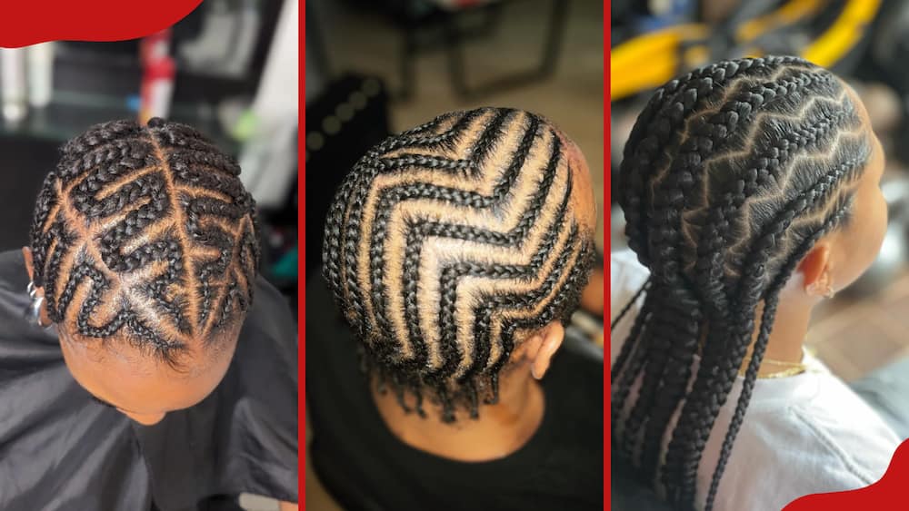 Zig Zag all-back hairstyles