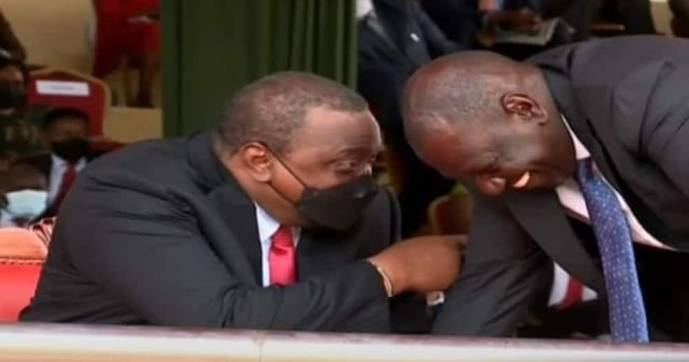 Uhuru Kenyatta and William Ruto shared a podium in Kirinyaga county.