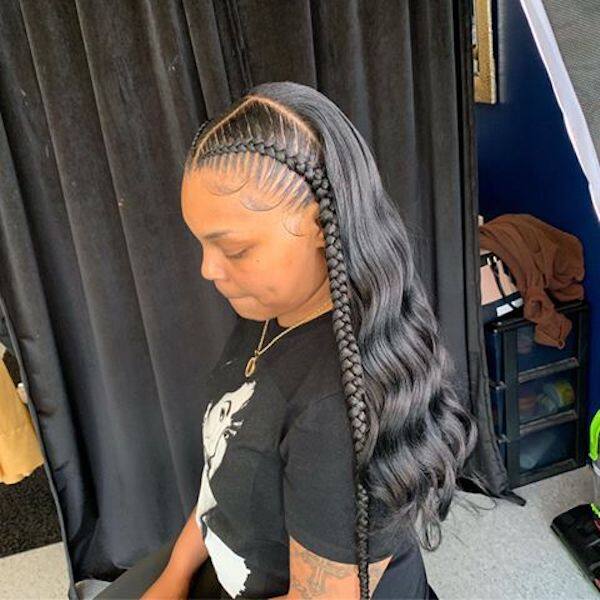 feed in braids with sew in