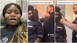 African Lady Shares Video of Mzungu Hubby Flat Ironing Her Hair in Lovely Video: "True Love"