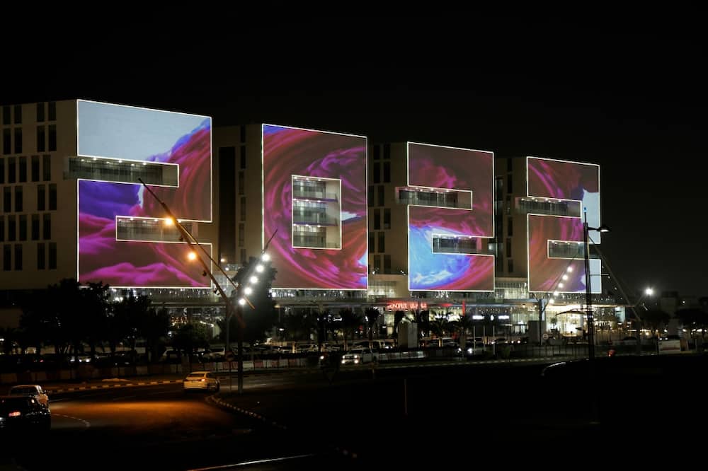 A building complex in the shape of the year 2022, near Doha Sports City in the Qatari capital