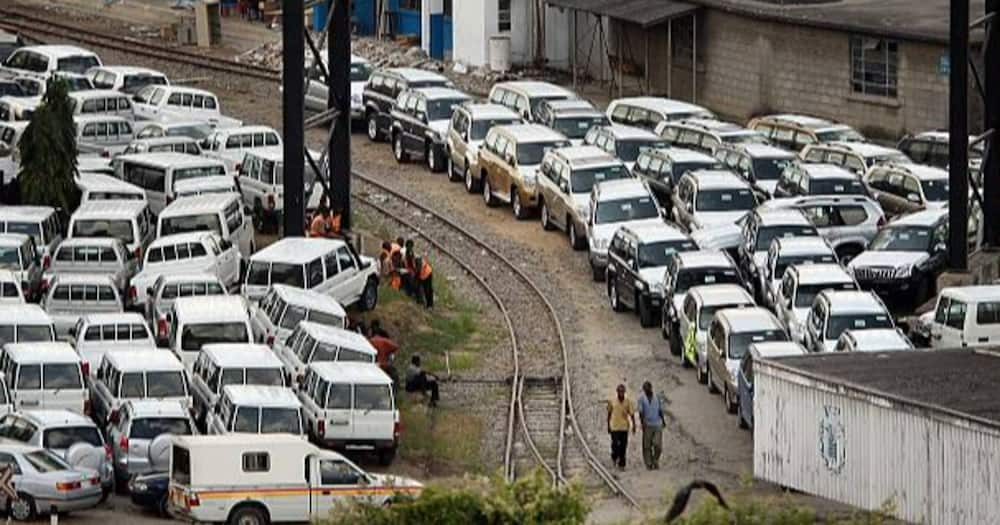 Imported vehicles at the Mombasa Port. Photo: Getty Images.