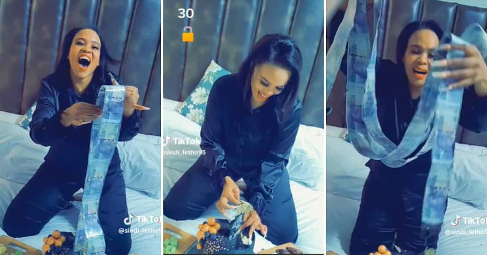 TikTok user @sindi_letho93 shared a video showing the awesome surprise and her reaction