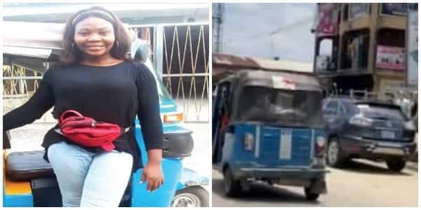 Amarachi Ihezie, a graduate of sociology from the University of Calabar rides Keke in Delta state.