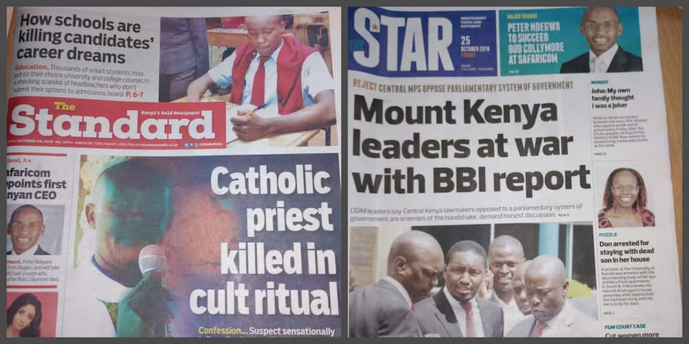 Magazeti ya Kenya Alhamisi, Oktoba 25