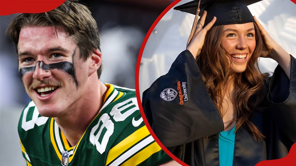 Green Bay Packers player Luke Musgrave with his girlfriend Madi Weisner