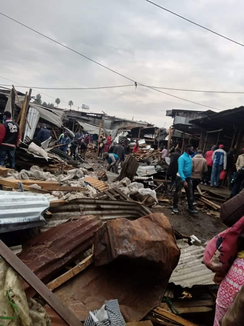 Gikomba traders counting losses after stalls were demolished at night