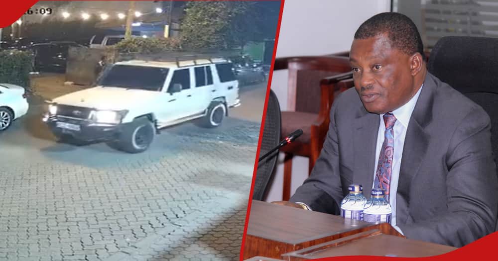 CCTV footage shows moments before Justin Muturi's son was kidnapped.