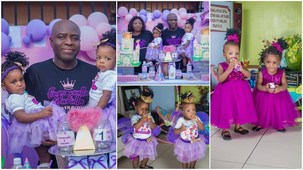 Joy As Nigerian Couple Celebrate Birthday of Twins They Had After 17 Years of Long Wait, Cute Photos Go Viral
