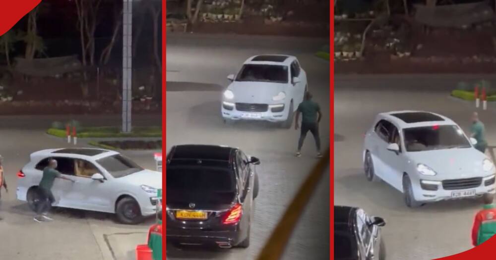 Lady Hijacks Man's Porsche at Petrol Station after Altercation in Viral ...