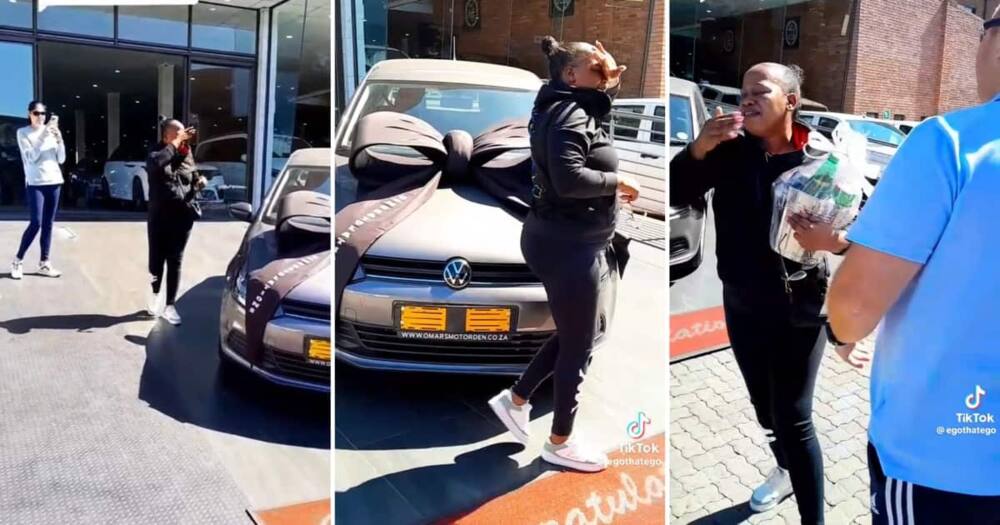 A SA woman got a brand new VW car from her boss.