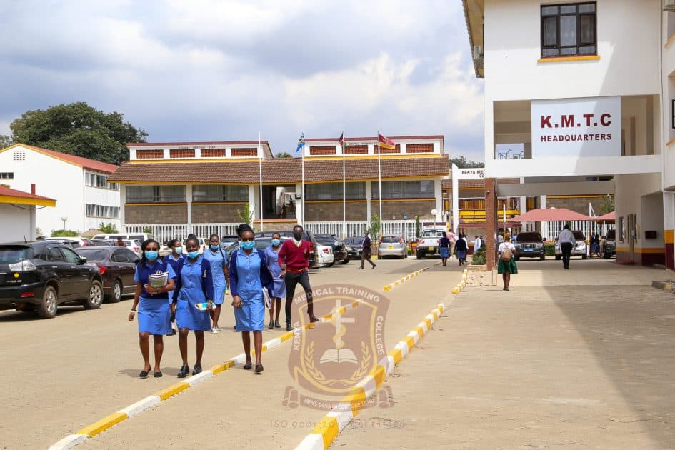Students walking within Nairobi KMTC Campus