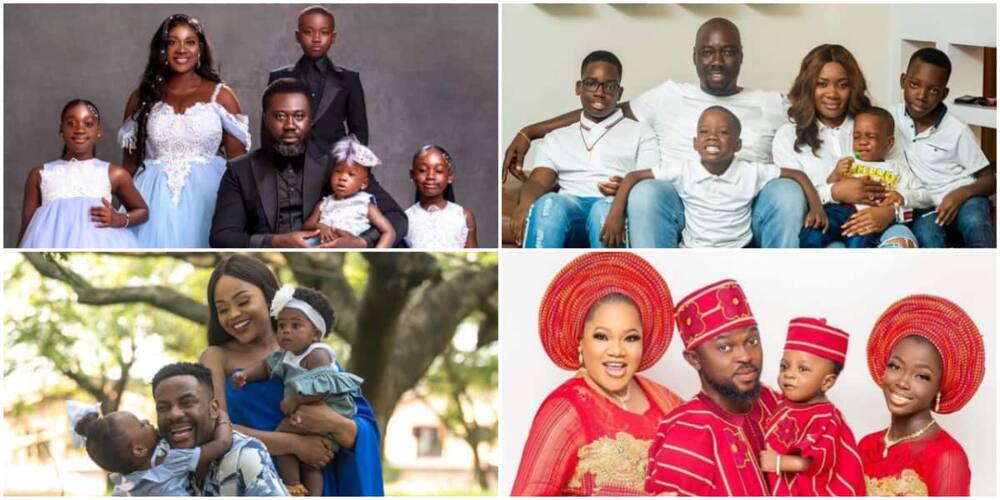 Nigerian celebrities and their families.