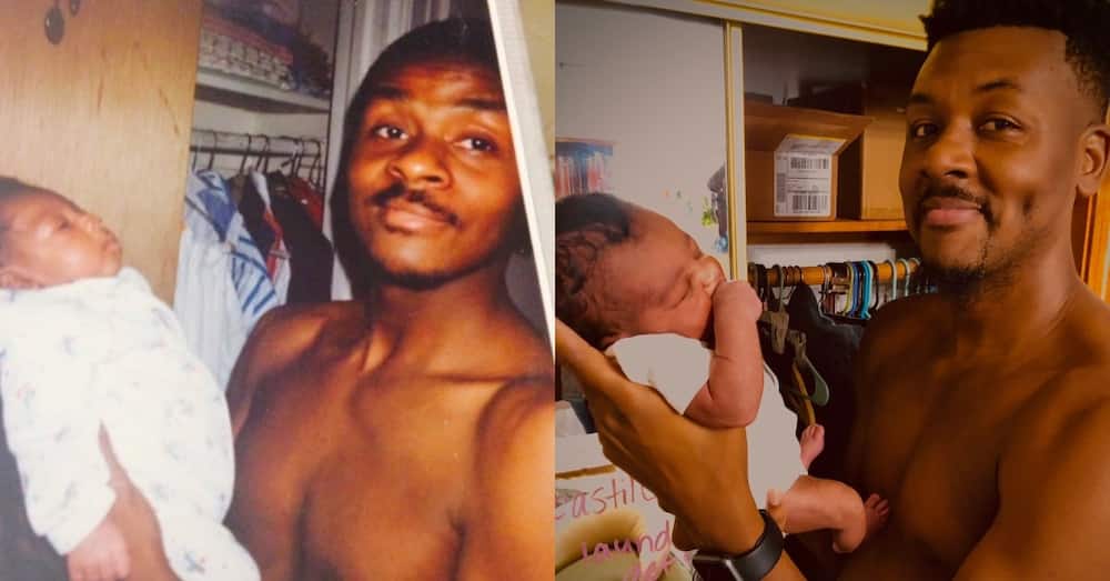 New dad gets 300k reactions after posting photo looking exactly like his dad in 1991