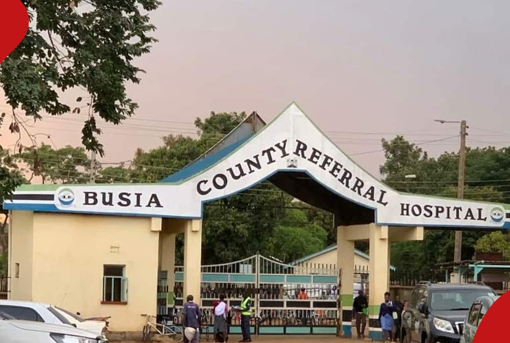 The gate of Busia County Referral Hospital.