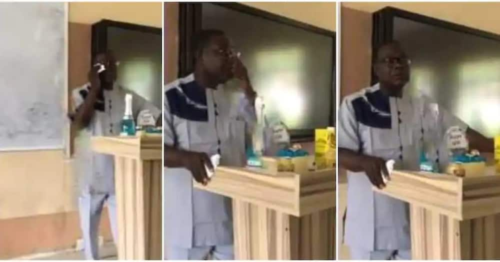 Lecturer gets emotional in class after students gift him on his Birthday.