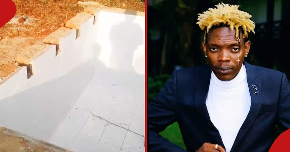 Fred Omondi's final resting place (left). The late comedian Fred before his demise (right).