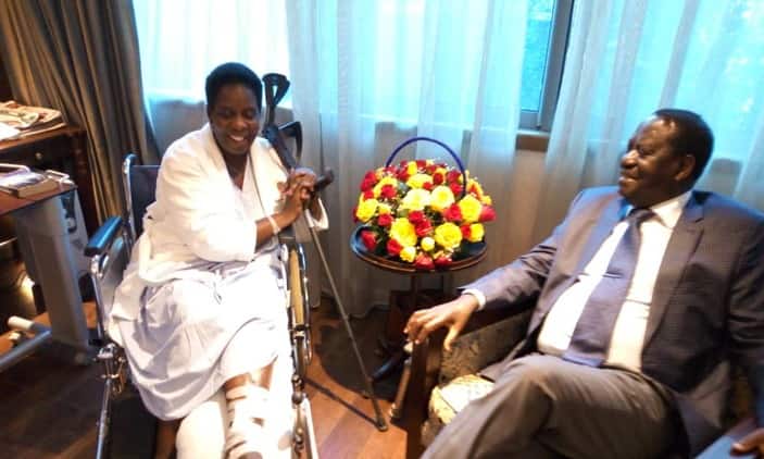 Raila, Ruto visit Uganda's high commissioner to Kenya at Nairobi Hospital