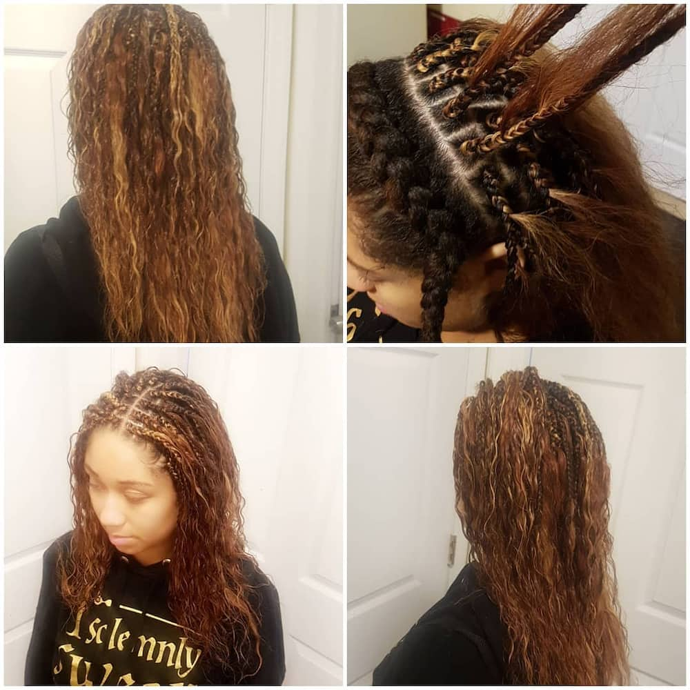 invisible braids in bob cut