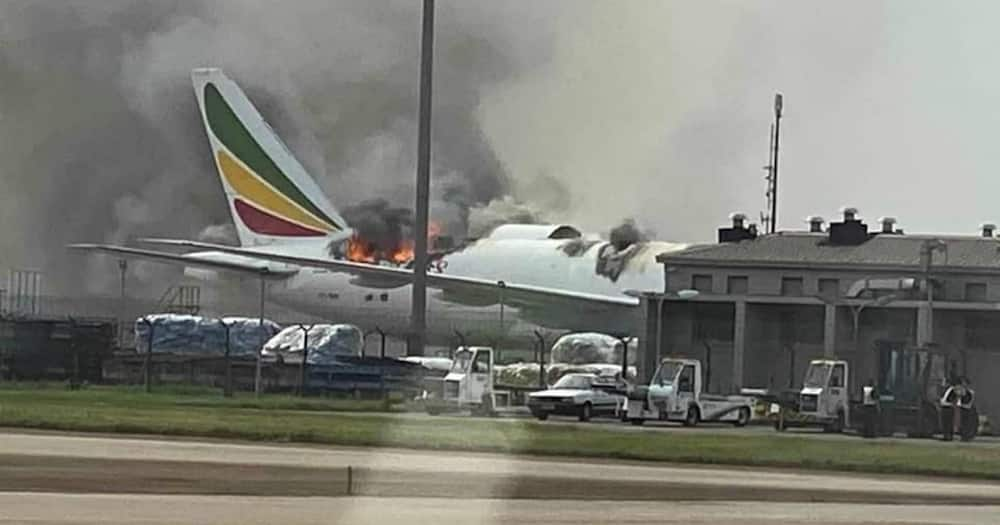 Ethiopian Airlines plane catches fire in China