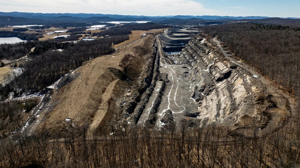 Aerial view of the Northern Graphite mine in Lac-des-Îles, Quebec, March 7, 2024