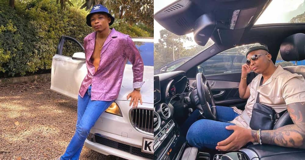 Otile Brown's BMW was damaged.