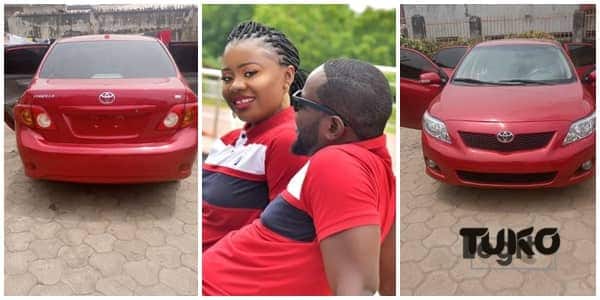 Nigerian man, Solomon Adogo buys his wife a new Toyota Corolla car