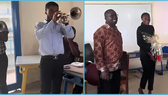 Students Melt Hearts as They Surprise Lecturer, Celebrate Him In Class On His Birthday