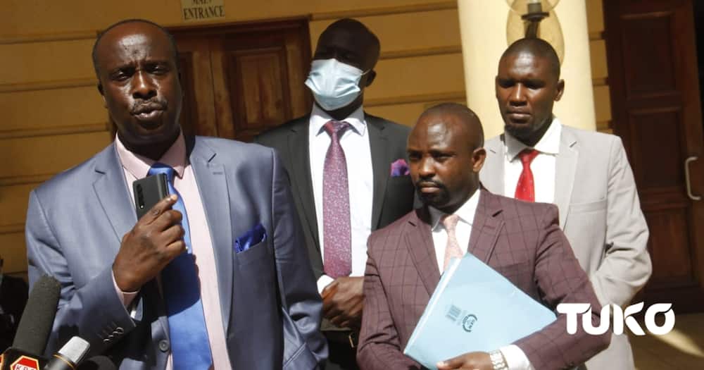 Lawyers for Gakwamba farmers led by Danstan Omari.