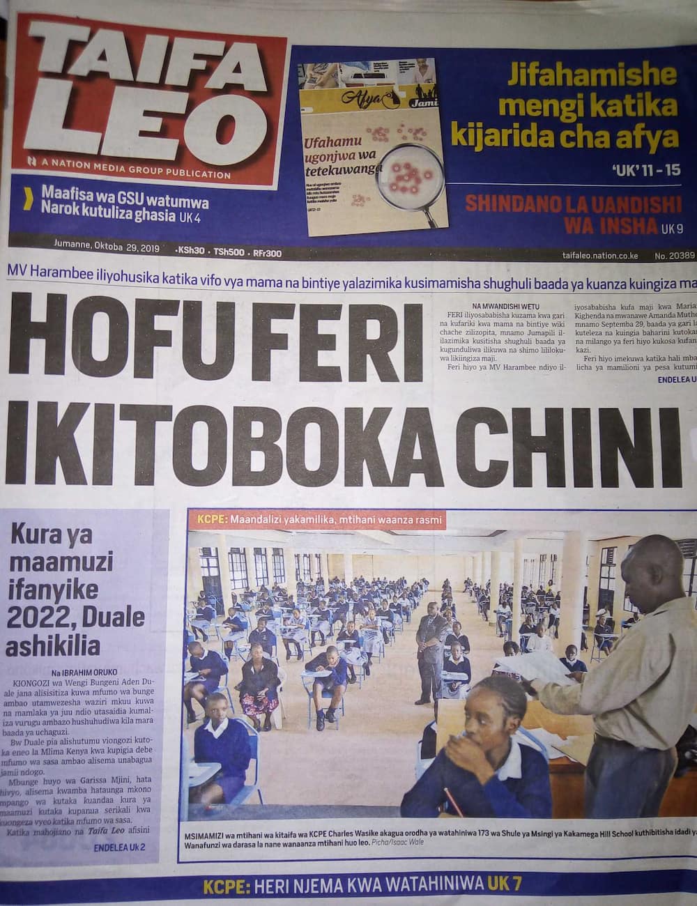 Kenyan newspapers review for October 29