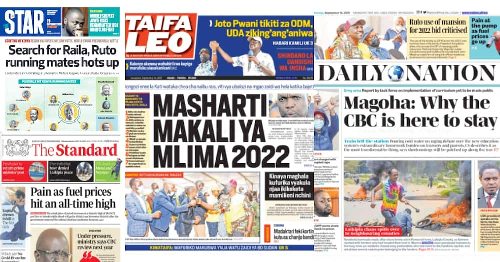 Magazeti Jumatano: Mt Kenya Watafakari Minofu Waliyopoteza Kwenye BBI