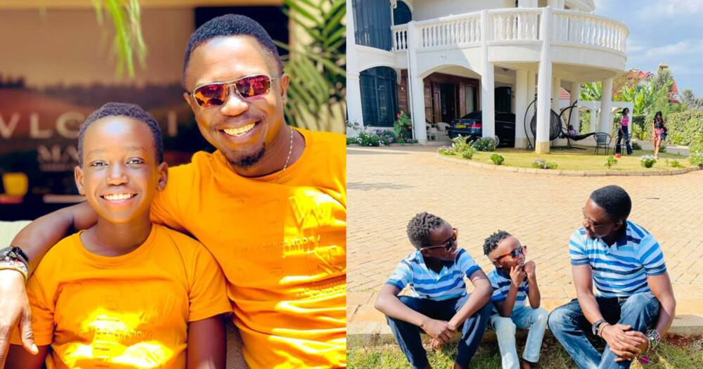 Ababu Namwamba with his sons.