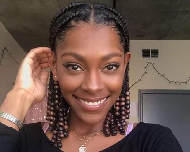 Knotless braids with beads hairstyles