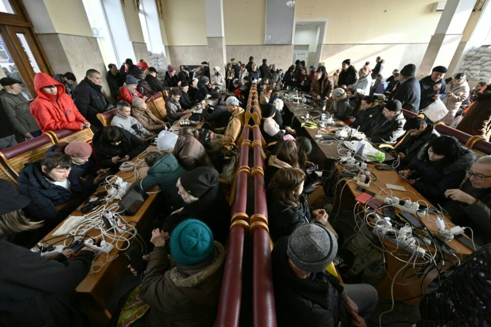 When retreating Russians left the city without power and water supplies as the harsh winter weather sets in