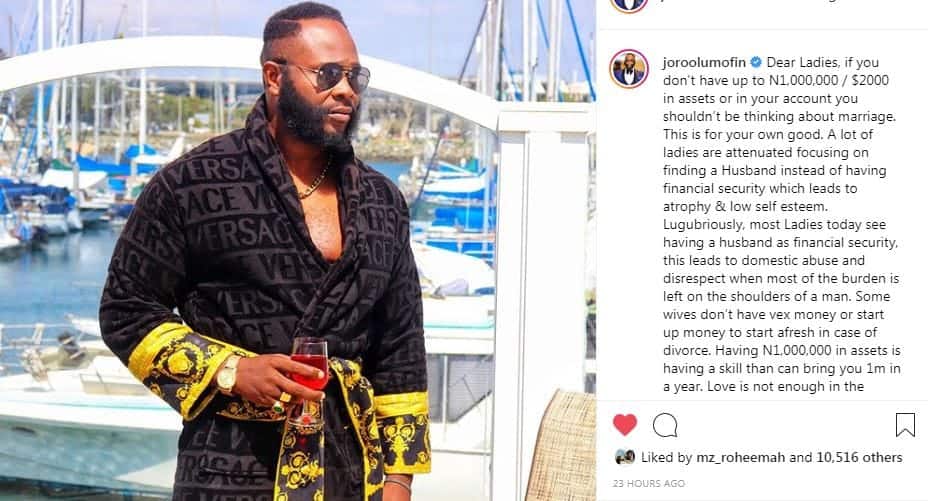 Joro Olumofin reveals only broke wives allow side chicks in their marriage