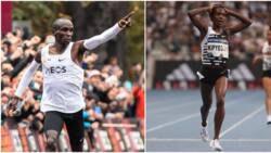 Video of Eliud Kipchoge Cheering, Celebrating Faith Kipyegon's Win in Paris Excites Kenyans