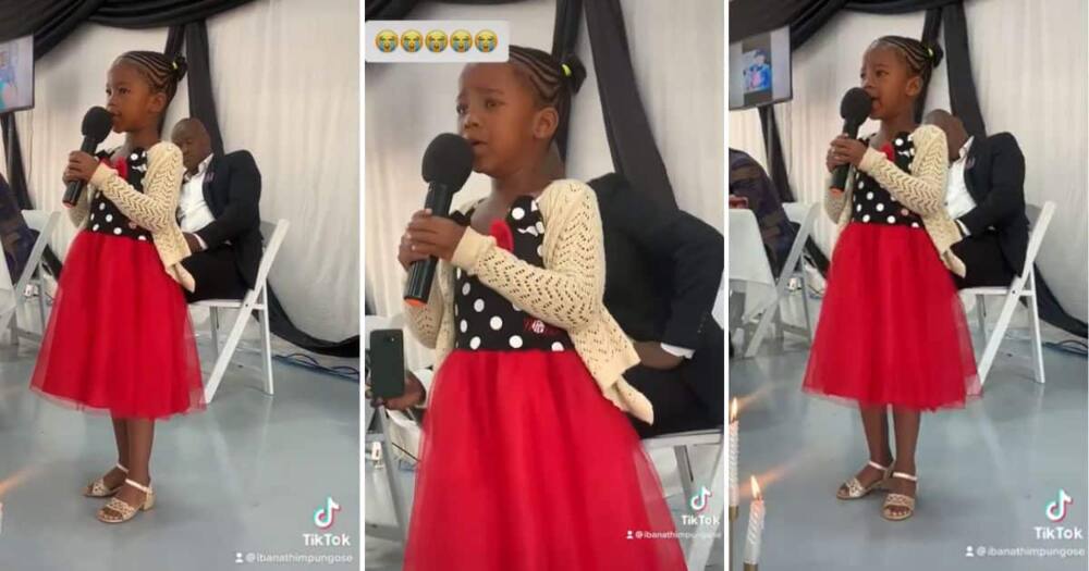 Girl singing at grandmother's funeral