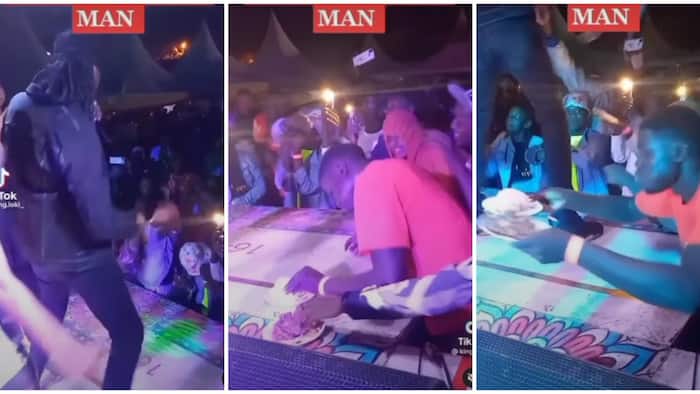 Nameless's Staunch Fan Casually Eats Ugali Nyama on Podium as Singer Performs in Nakuru