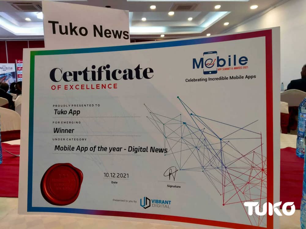 Mobile App of The Year: TUKO.co.ke Wins Annual Mobile App Awards 2021, News Category