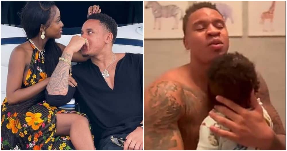 Rotimi Shares Cute Video Singing DMX Rap Song to Son as Lullaby.