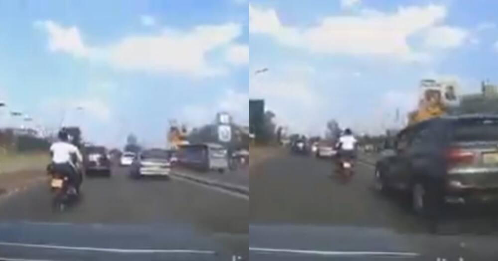 Kenyans Ask DCI to Arrest BMW Driver who Hit Boda Boda with Passenger and Sped Away