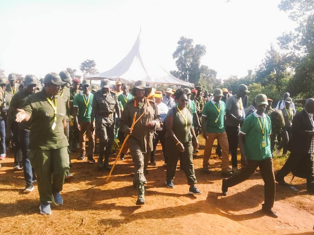President Museveni leads hundreds of Ugandans in 100km walk to remember freedom fighters